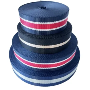 High tenacity Striped Imitation Nylon Twill Tape Polyester Webbing Strap